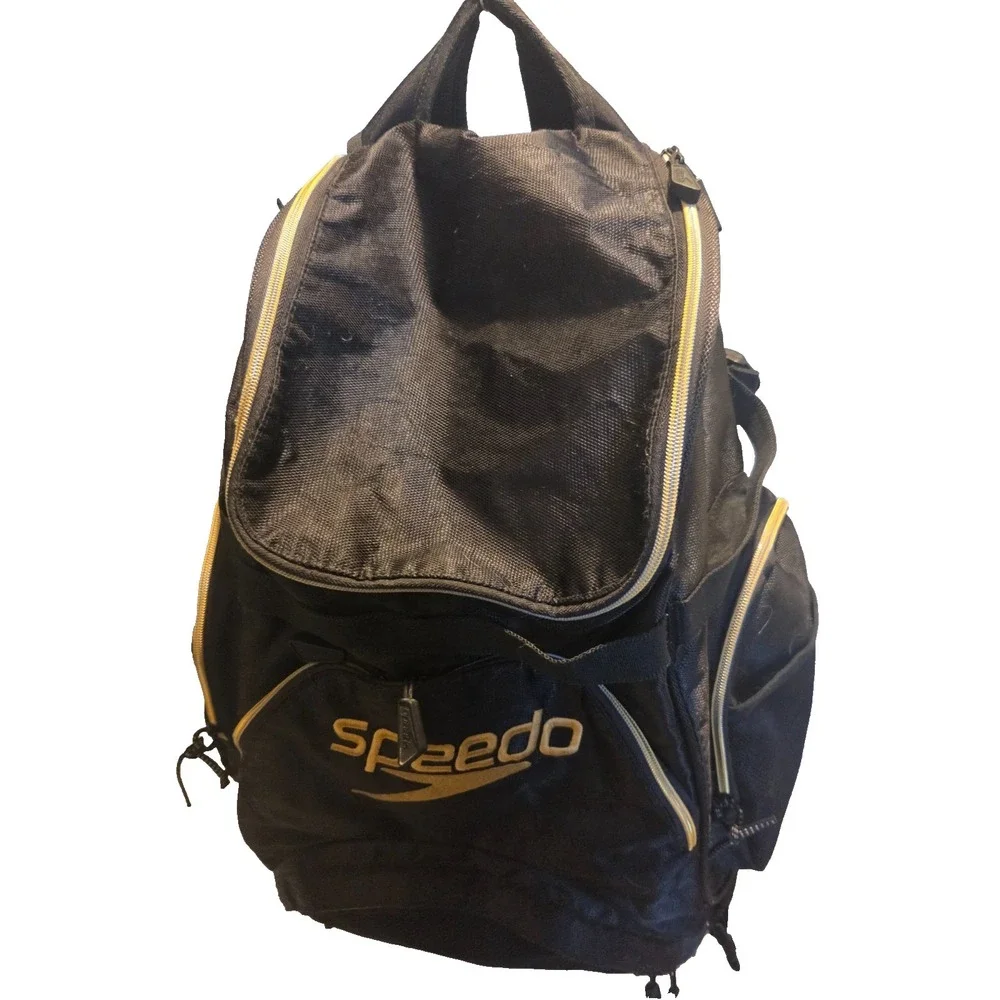 Speedo Teamster Swim Backpack Black Gold 20